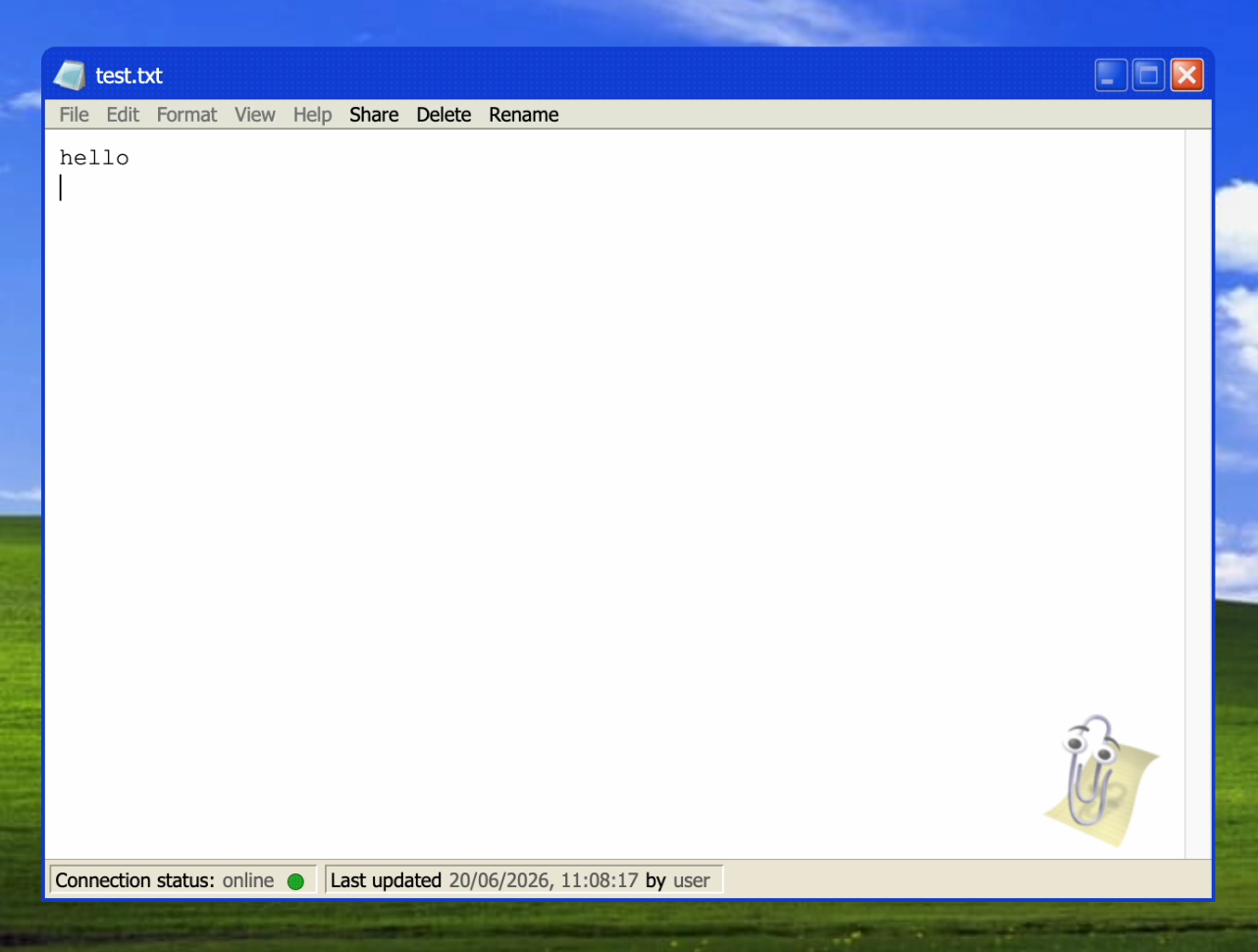 Preview of collaborative text editor